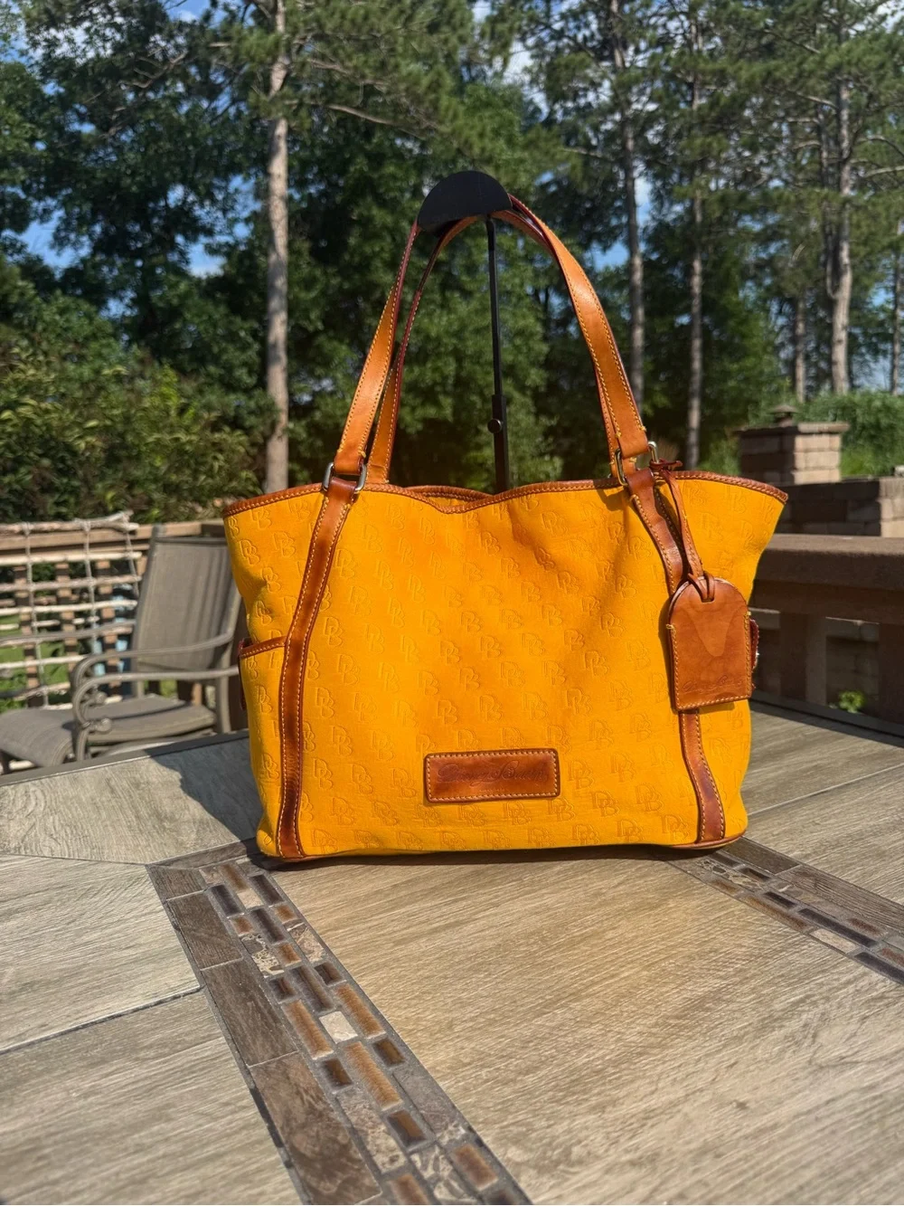 GUC Dooney & Bourke Sunflower Yellow Large Travel Shoulder Bag